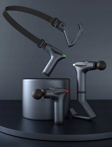 PLATINET MASSAGE GUN PISTOLET WIBRACYJNY DO MASAŻU 1500 mAh 2400-3200 rpm 4 tips belt [45974] 2