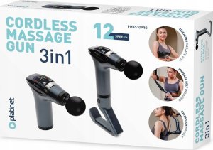 PLATINET MASSAGE GUN PISTOLET WIBRACYJNY DO MASAŻU 1500 mAh 2400-3200 rpm 4 tips belt [45974] 4