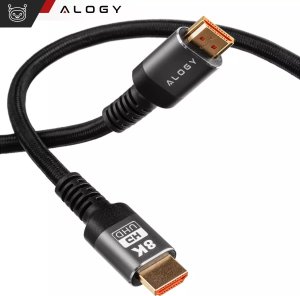 Kabel HDMI 2.1 Alogy 5m 4K 8K PREMIUM MIEDŹ ULTRA High Speed 60Hz 48GBps Czarny 12
