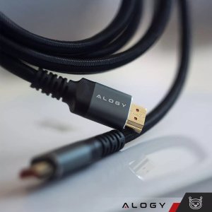 Kabel HDMI 2.1 Alogy 5m 4K 8K PREMIUM MIEDŹ ULTRA High Speed 60Hz 48GBps Czarny 19