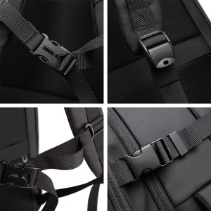 Plecak wodoodporny Bange na laptopa 17" miejski podróżny 47.5x31x26 cm rozszerzany do pracy samolotu męski damski Czarny 13