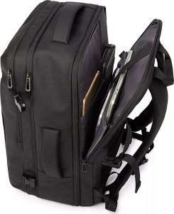 Plecak wodoodporny Bange na laptopa 17" miejski podróżny 47.5x31x26 cm rozszerzany do pracy samolotu męski damski Czarny 8