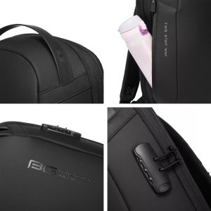 Plecak Antykradzieżowy wodoodporny Bange na laptopa 15.6" miejski podróżny 48x30x16 cm do pracy samolotu męski damski z gniazdem 13