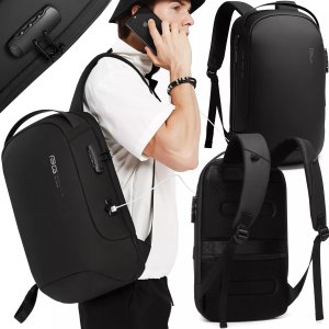 Plecak Antykradzieżowy wodoodporny Bange na laptopa 15.6" miejski podróżny 48x30x16 cm do pracy samolotu męski damski z gniazdem 14