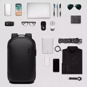 Plecak Antykradzieżowy wodoodporny Bange na laptopa 15.6" miejski podróżny 48x30x16 cm do pracy samolotu męski damski z gniazdem 5