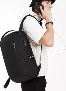 Plecak Antykradzieżowy wodoodporny Bange na laptopa 15.6" miejski podróżny 48x30x16 cm do pracy samolotu męski damski z gniazdem 9