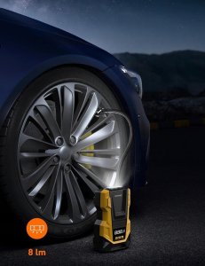 Kompresor samochodowy Feegar Kompresor Samochodowy 12V 230V SPRĘŻARKA POMPKA PRZENOŚNA do Kół LED 11