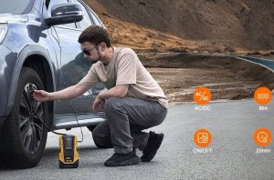 Kompresor samochodowy Feegar Kompresor Samochodowy 12V 230V SPRĘŻARKA POMPKA PRZENOŚNA do Kół LED 12