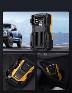 Kompresor samochodowy Feegar Kompresor Samochodowy 12V 230V SPRĘŻARKA POMPKA PRZENOŚNA do Kół LED 3