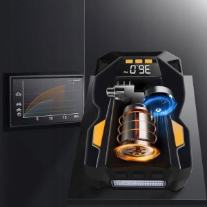 Kompresor samochodowy Feegar Kompresor Samochodowy 12V 230V SPRĘŻARKA POMPKA PRZENOŚNA do Kół LED 4