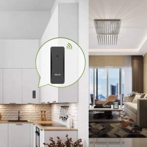 Bezprzewodowa stacja pogodowa termometr higrometr zegar fazy księżyca kalendarz budzik z drzemką czarna 2