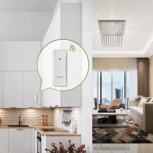 Bezprzewodowa stacja pogodowa termometr higrometr zegar fazy księżyca kalendarz budzik z drzemką biała 4