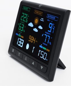 Bezprzewodowa stacja pogodowa termometr barometr zegar budzik prognoza 3