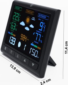 Bezprzewodowa stacja pogodowa termometr barometr zegar budzik prognoza 6