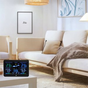 Bezprzewodowa stacja pogodowa termometr barometr zegar budzik prognoza 11