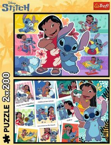 Trefl Puzzle Wesołe życie Stitcha 2x200 elementów (13334) 4