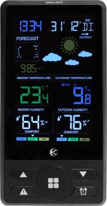 Bezprzewodowa stacja pogodowa termometr barometr zegar budzik prognoza 2