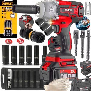 Klucz Udarowy Do Kół 1/2 Bezszczotkowy Mocny 2x Bateria 4Ah 750Nm 20V Aku 1
