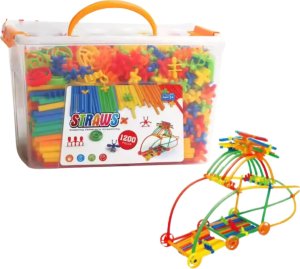 Mega Zestaw Słomek Konstrukcyjnych Kreatywne Budowanie 1200 Elementów 3