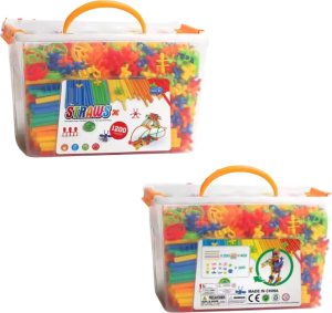 Mega Zestaw Słomek Konstrukcyjnych Kreatywne Budowanie 1200 Elementów 5