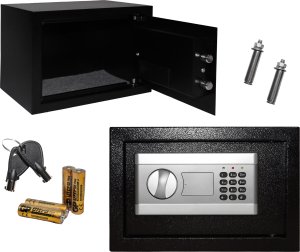 Sejf domowy z zamkiem elektronicznym na kluczyk lub kod XL 31x20x20 cm 1