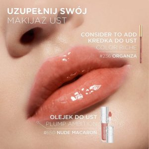 L'OREAL_Plump Ambition Hyaluron Lip Oil olejek do ust z kwasem hialuronowym 650 Nude Macaron 5ml 3