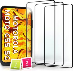 3-PAK Szkło Hartowane do Motorola Moto G55 5G (9H, Pełne 5D, Ochronne) 1