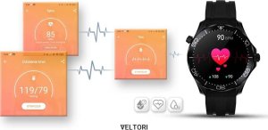 Smartwatch Giewont Smartwatch Veltori VT150-1 Czarny Pasek Silikonowy + Czarna Bransoleta 12