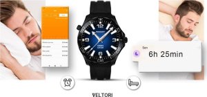 Smartwatch Giewont Smartwatch Veltori VT150-1 Czarny Pasek Silikonowy + Czarna Bransoleta 14