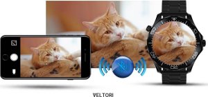 Smartwatch Giewont Smartwatch Veltori VT150-1 Czarny Pasek Silikonowy + Czarna Bransoleta 17