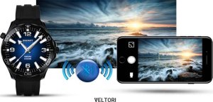 Smartwatch Giewont Smartwatch Veltori VT150-1 Czarny Pasek Silikonowy + Czarna Bransoleta 18