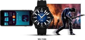 Smartwatch Giewont Smartwatch Veltori VT150-1 Czarny Pasek Silikonowy + Czarna Bransoleta 21