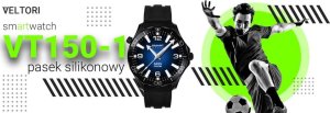 Smartwatch Giewont Smartwatch Veltori VT150-1 Czarny Pasek Silikonowy + Czarna Bransoleta 8