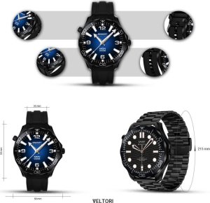 Smartwatch Giewont Smartwatch Veltori VT150-1 Czarny Pasek Silikonowy + Czarna Bransoleta 10