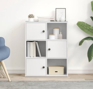 Regał, biały, 60x24x76,5 cm, materiał drewnopochodny 3