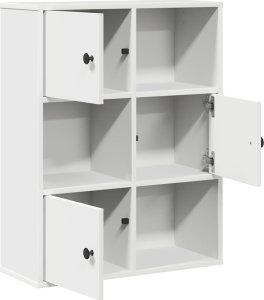 Regał, biały, 60x24x76,5 cm, materiał drewnopochodny 4