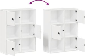 Regał, biały, 60x24x76,5 cm, materiał drewnopochodny 8