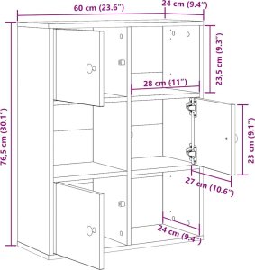 Regał, biały, 60x24x76,5 cm, materiał drewnopochodny 10