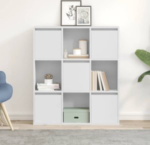 Regał, biały, 89x24x101,5 cm, materiał drewnopochodny 3