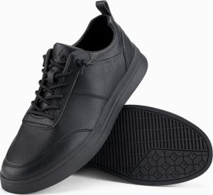 Męskie monochromatyczne buty w stylu sportowym z przeszyciami  czarne V4 OM-FOCS-0159 42 1