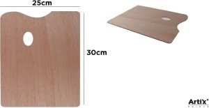 Paleta malarska prostokątna drewniana 30x25cm EDUKAMP 1