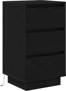 vidaXL Szafka nocna z oświetleniem LED Czarna 38x34x65 cm 3