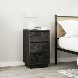 vidaXL Szafka nocna z oświetleniem LED Czarna 38x34x65 cm 4