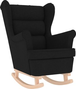 Fotel bujany, czarny, 74x90x102 cm, tapicerowany tkaniną 2