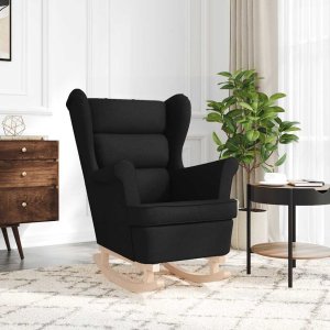 Fotel bujany, czarny, 74x90x102 cm, tapicerowany tkaniną 3