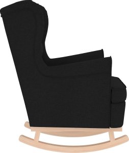 Fotel bujany, czarny, 74x90x102 cm, tapicerowany tkaniną 5