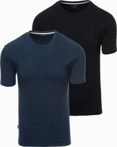 Zestaw męskich t-shirtów z okrągłym dekoltem  granatowy/czarny V3 Z101 M 1