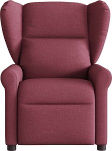 Rozkładany fotel masujący, winna czerwień, obity tkaniną 3