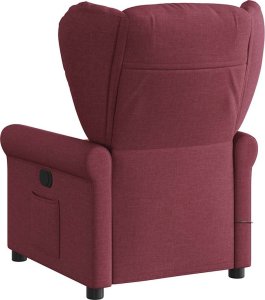 Rozkładany fotel masujący, winna czerwień, obity tkaniną 5
