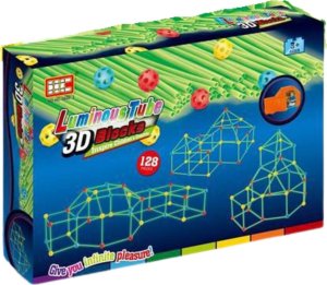 Duże Klocki Konstrukcyjne Namiot Słomki Rurki Zestaw Do Budowania Bazy 128e 5